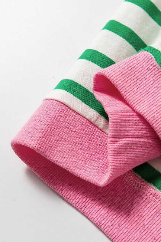 Stilla | Sweatjacke i bomuld med striber og dybe skuldre
