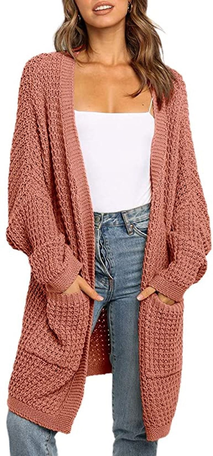 Kvinders chunky strikket cardigan med praktiske lommer og løs pasform Stilla