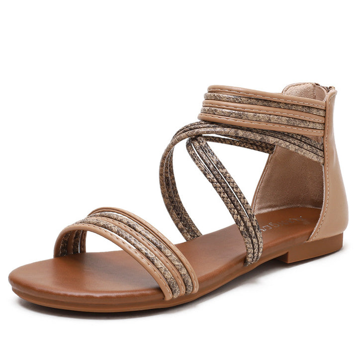 Dame sandaler med raffinerede flettede remme Stilla