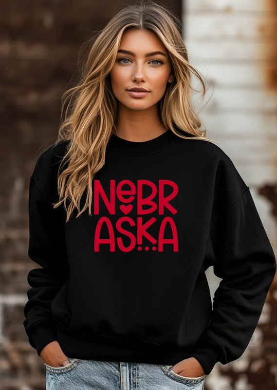 Stilla | Behagelig Grafisk Sweatjakke Fra Nebraska
