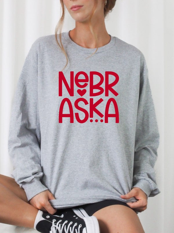Stilla | Behagelig Grafisk Sweatjakke Fra Nebraska