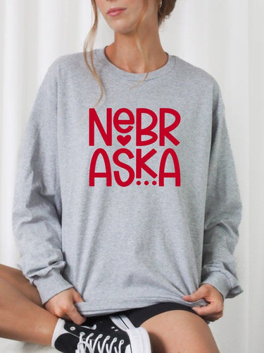 Stilla | Behagelig Grafisk Sweatjakke Fra Nebraska