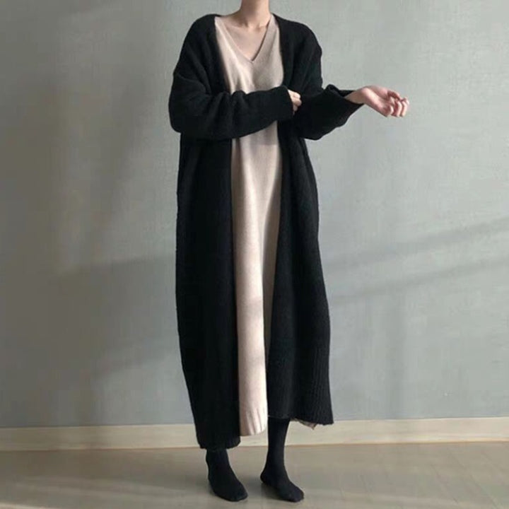 Femme Longline Åben-Front Strikcardigan Stilla