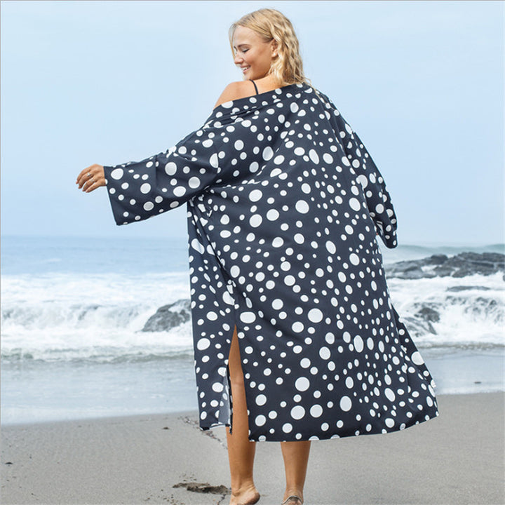 Dame Strandkimono med luftig silhuet og stort polka-dot mønster Stilla