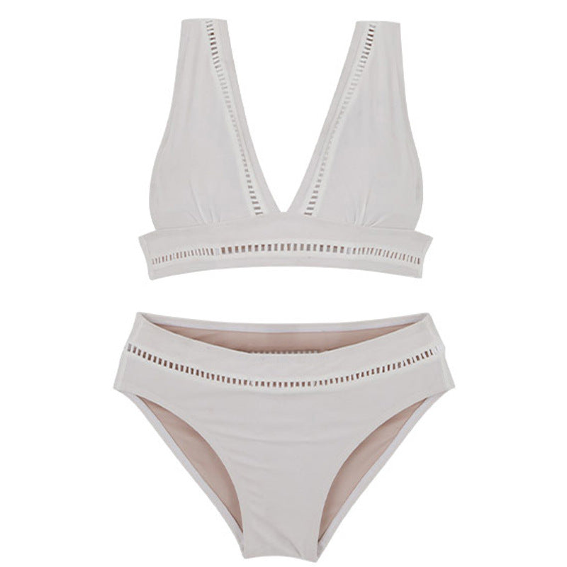 Damebikini med elegant V-udskæring og sporty detaljer Stilla