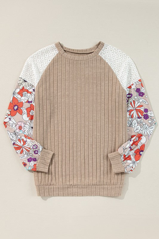 Stilla | Sweatjakke i Bomuld med Striber og Faldende Skuldre