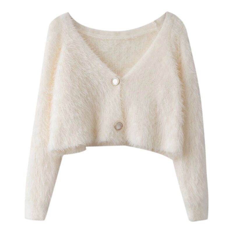Damer Cozy Cardigan med V-hals og knapdetalje Stilla
