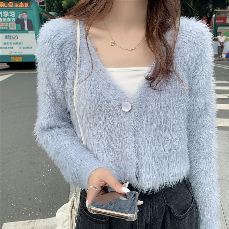 Damer Cozy Cardigan med V-hals og knapdetalje Stilla