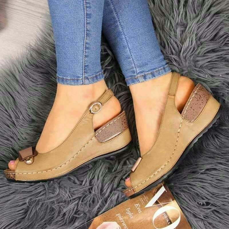 Dame Wedge-sandaler med justerbar rem og skridsikker sål Stilla
