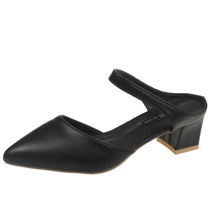 Dame Slingback Pumps med moderne blokhæl og elegant spids form Stilla