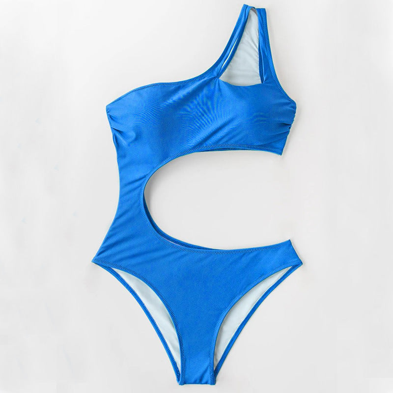 Dame Ensidig Ét-Stykke Badedragt med Cut-Out Design Stilla