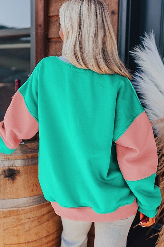 Stilla | Sweatjakke Dråbe Patchwork Farveblok Til Kvinder