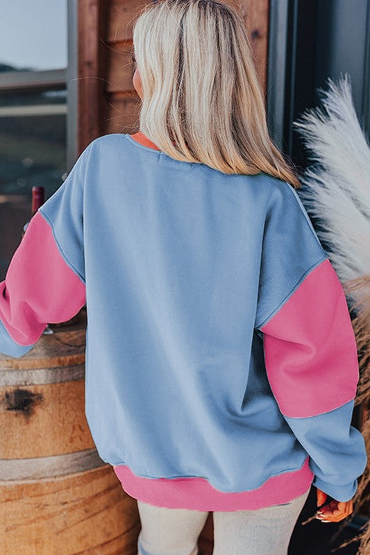 Stilla | Sweatjakke Dråbe Patchwork Farveblok Til Kvinder