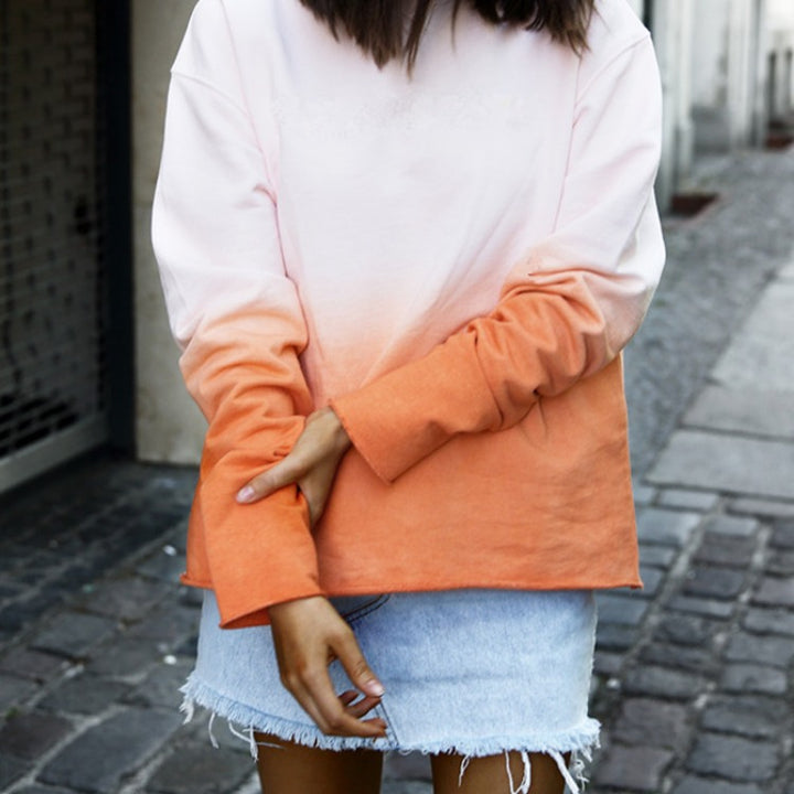 Kvinders afslappet pasform sweatshirt med gradient og afslappet stil Stilla