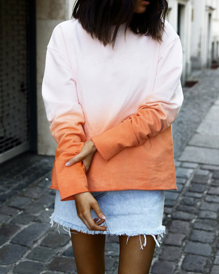 Kvinders afslappet pasform sweatshirt med gradient og afslappet stil Stilla