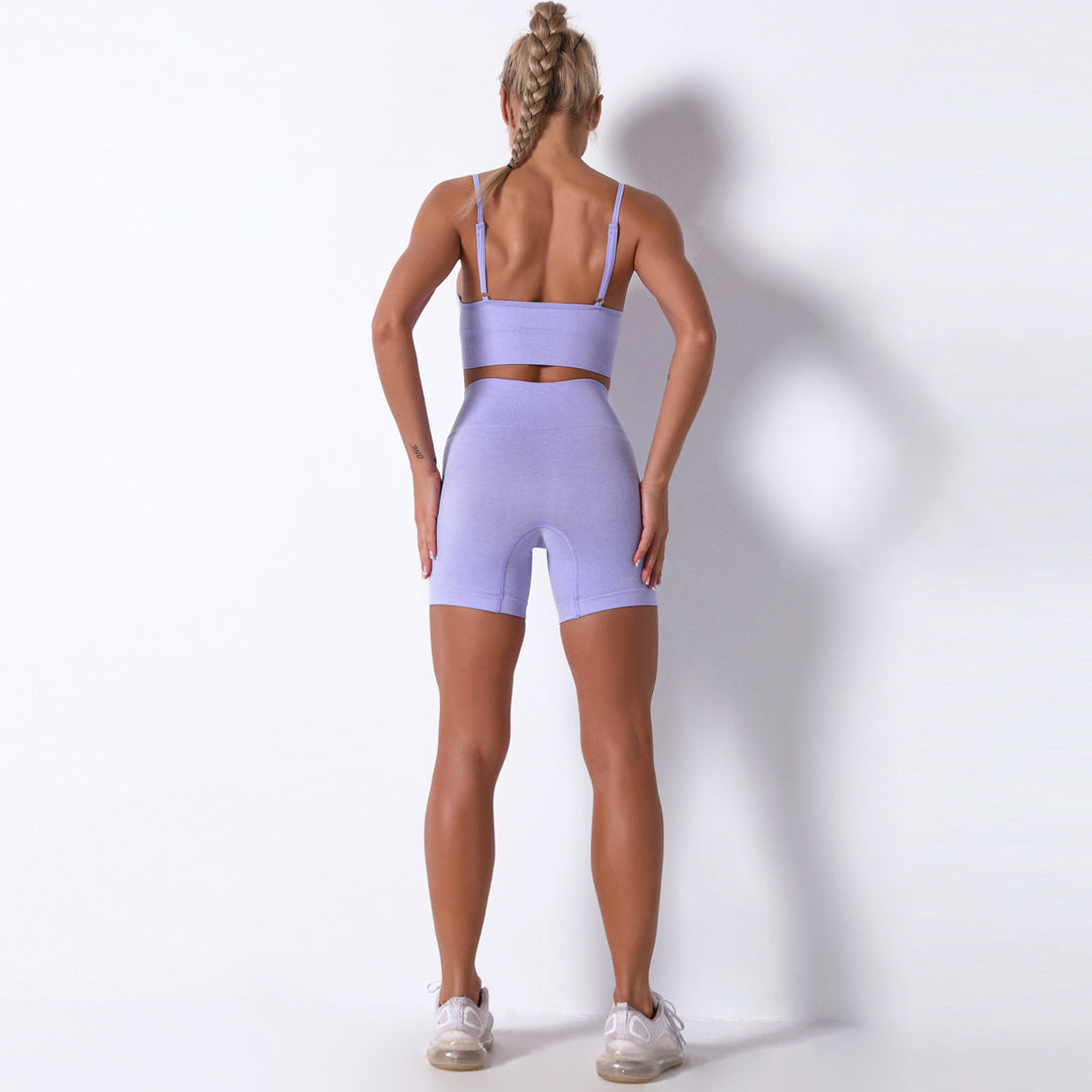 Dame Sport-Bustier og Shorts Sæt med sømløs behandling og elastisk bæreoplevelse Stilla