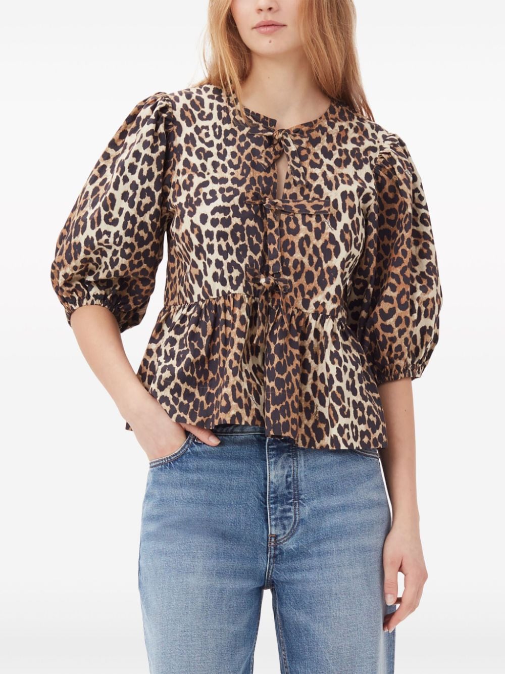 Stilla | Bluse med leopardmønster