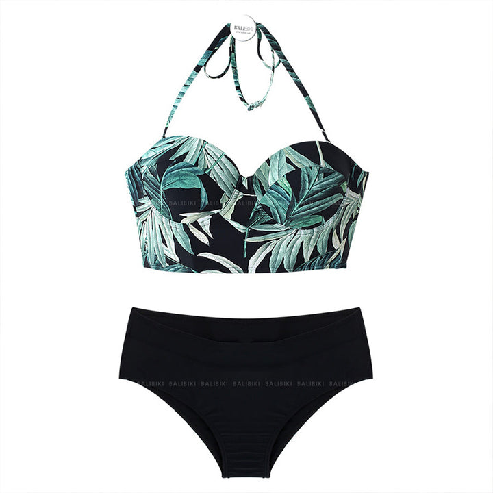 Dame bikini-top med blomsterprint og høj talje Stilla