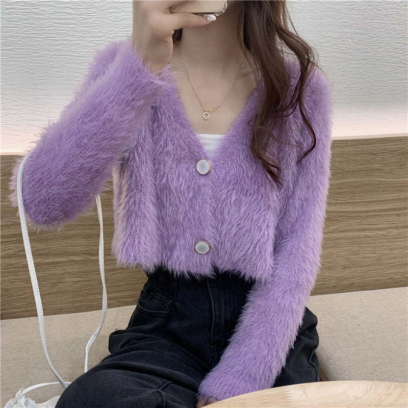 Damer Cozy Cardigan med V-hals og knapdetalje Stilla