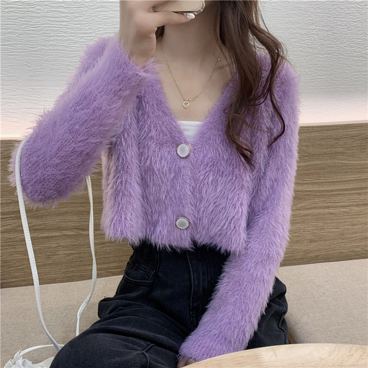 Damer Cozy Cardigan med V-hals og knapdetalje Stilla