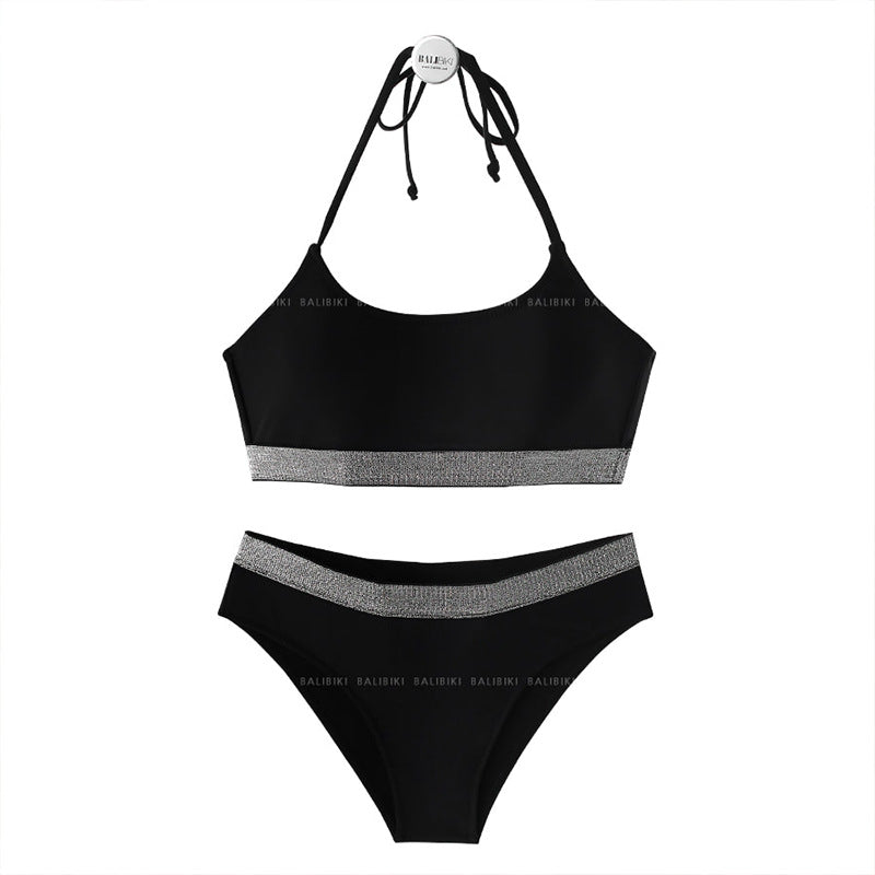 Dame Triangel-Bikini med skimrende bånd og moderne snit Stilla