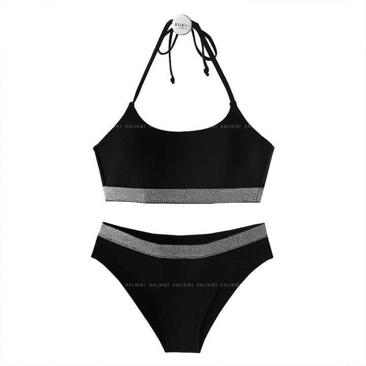 Dame Triangel-Bikini med skimrende bånd og moderne snit Stilla