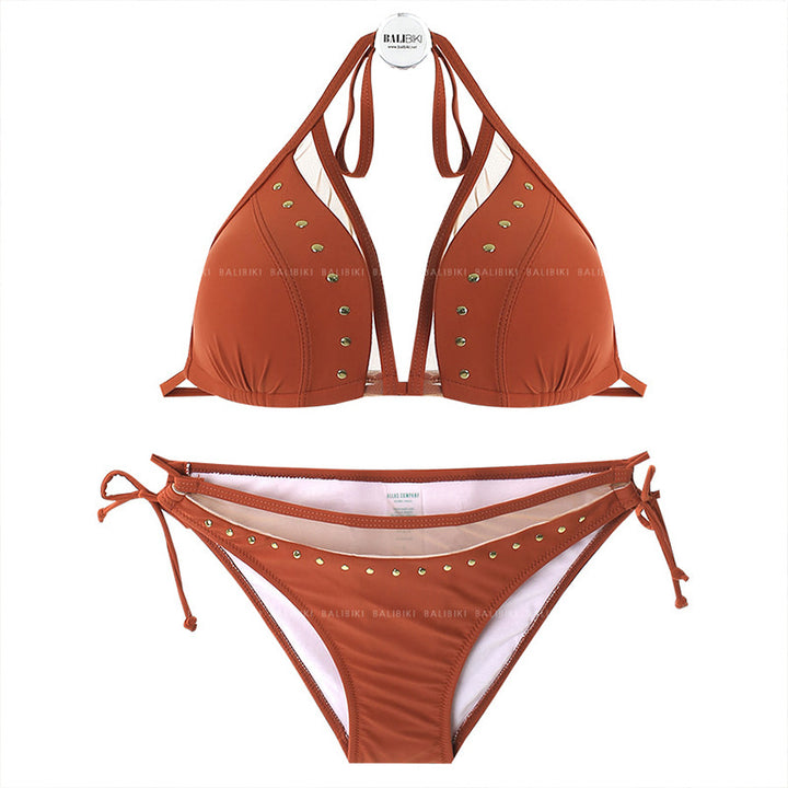 Dame Triangel-Bikini med transparente accenter og charmerende studs Stilla