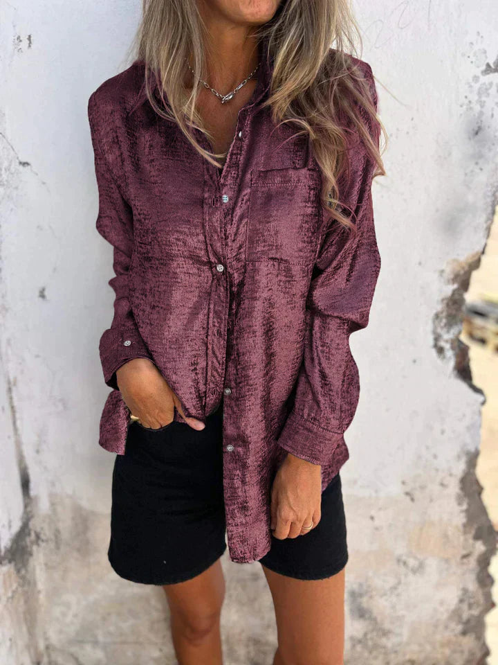 Stilla | Casual Suede Skjorte Med Fashionable Krave