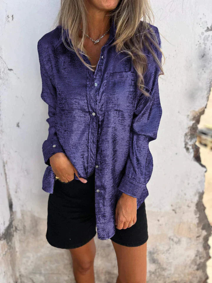 Stilla | Casual Suede Skjorte Med Fashionable Krave