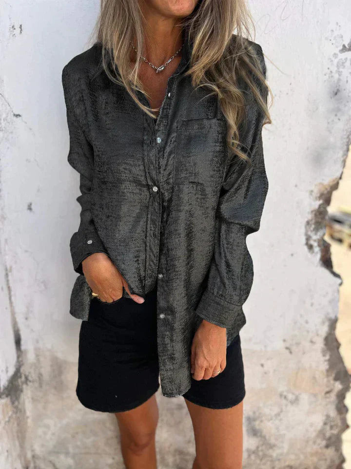 Stilla | Casual Suede Skjorte Med Fashionable Krave
