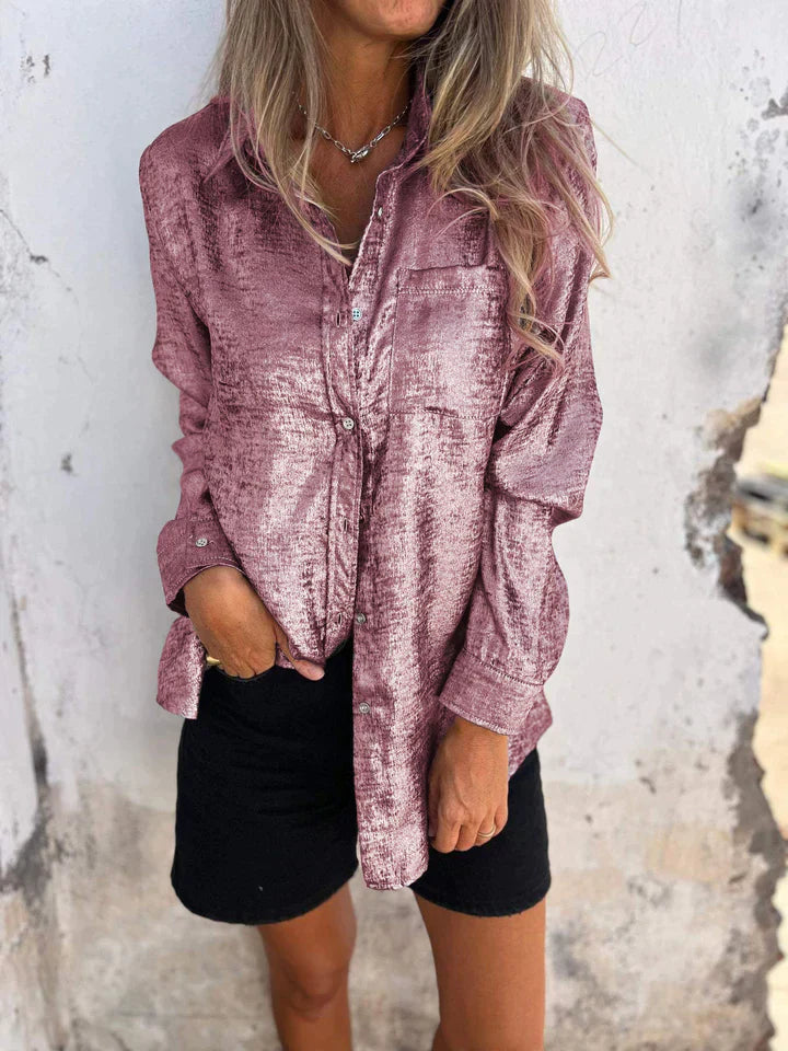 Stilla | Casual Suede Skjorte Med Fashionable Krave