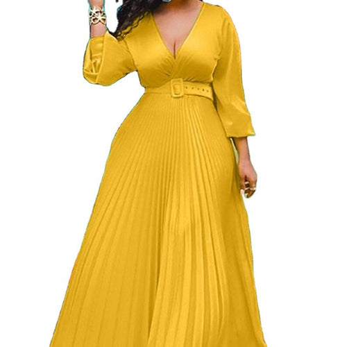 Stilla | Elegant Vintage Chiffon Langeærmet Lang Kjole