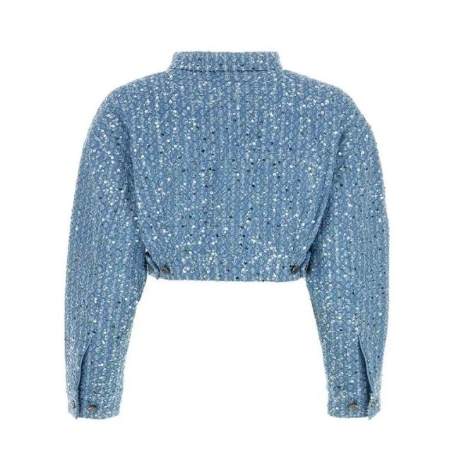 Stilla | Jeansjakke- og shorts-sæt med paljetter til trendy looks