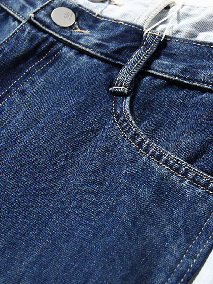 Stilla | Knap-åbning Slids Frayed Hem Jeans