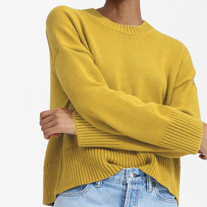Dame afslappet oversized striktrøje med struktureret design Stilla