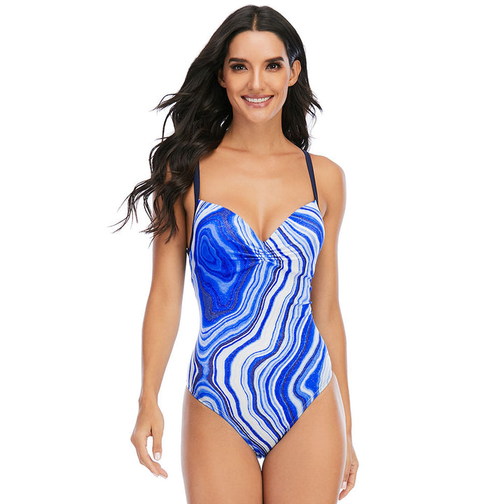 Dame one-piece badedragt med elegant rynkedesign og justerbare stropper Stilla