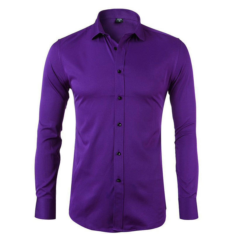 Herrer Smart Casual Langærmet Skjorte med elegant Snit og åndbart Stof Stilla