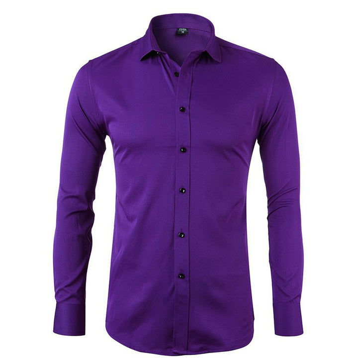 Herrer Smart Casual Langærmet Skjorte med elegant Snit og åndbart Stof Stilla