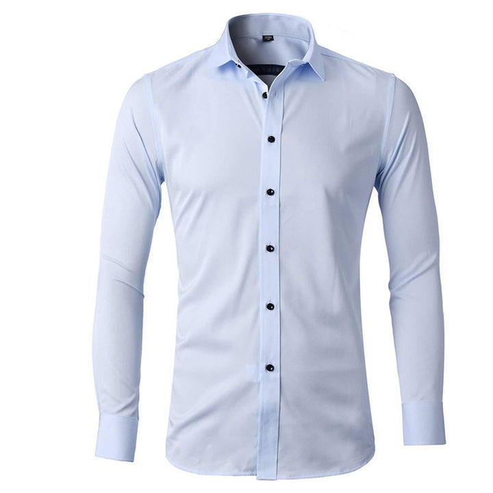 Herrer Smart Casual Langærmet Skjorte med elegant Snit og åndbart Stof Stilla