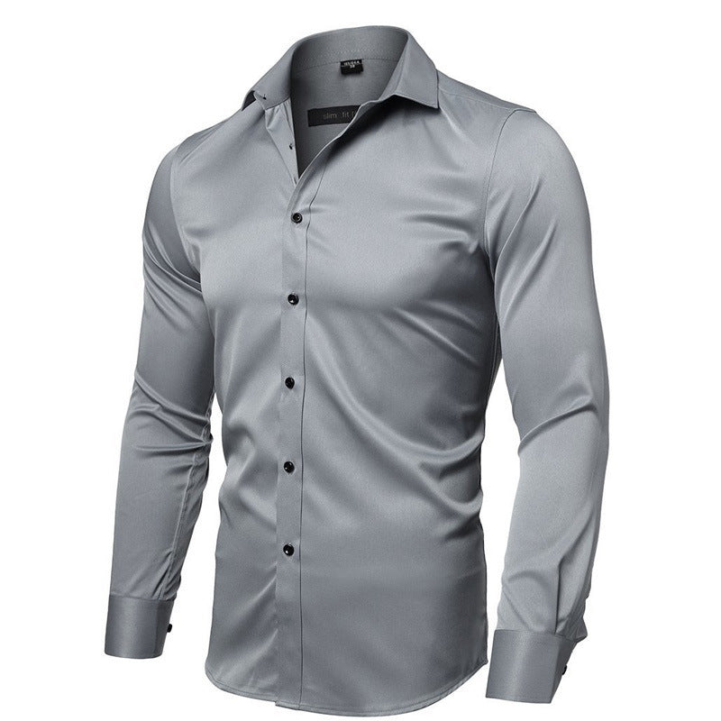 Herrer Smart Casual Langærmet Skjorte med elegant Snit og åndbart Stof Stilla
