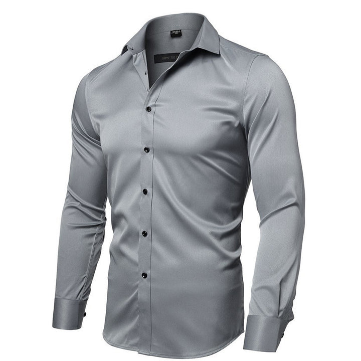 Herrer Smart Casual Langærmet Skjorte med elegant Snit og åndbart Stof Stilla