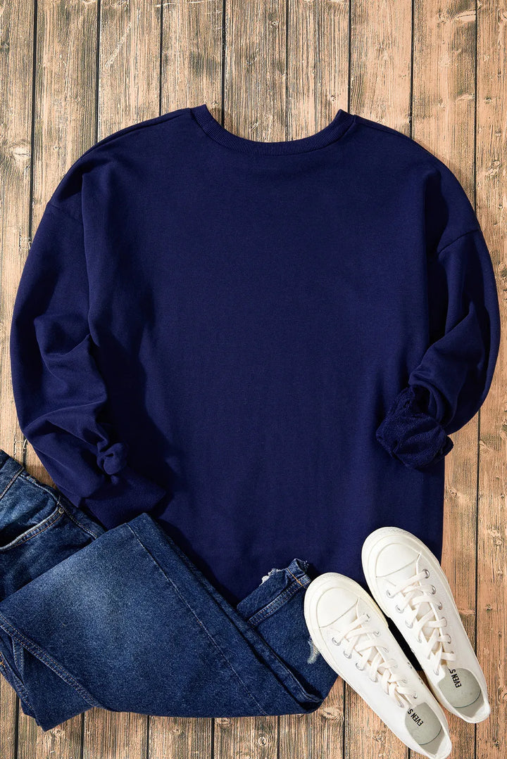 Stilla | Sweatshirt med lange ærmer og rund halsudskæring Oppe og Nede