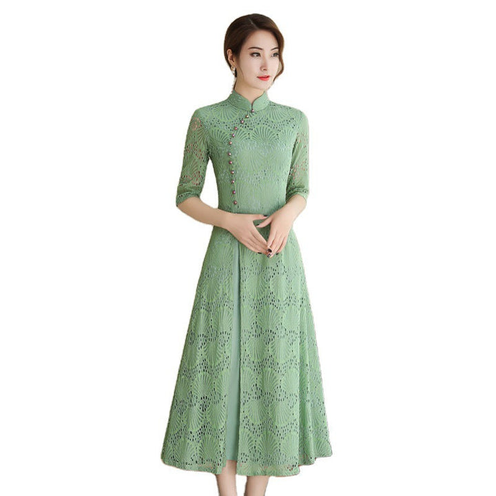 Stilla | Lace-Qipao Sommer Pigens Daglige Kjole