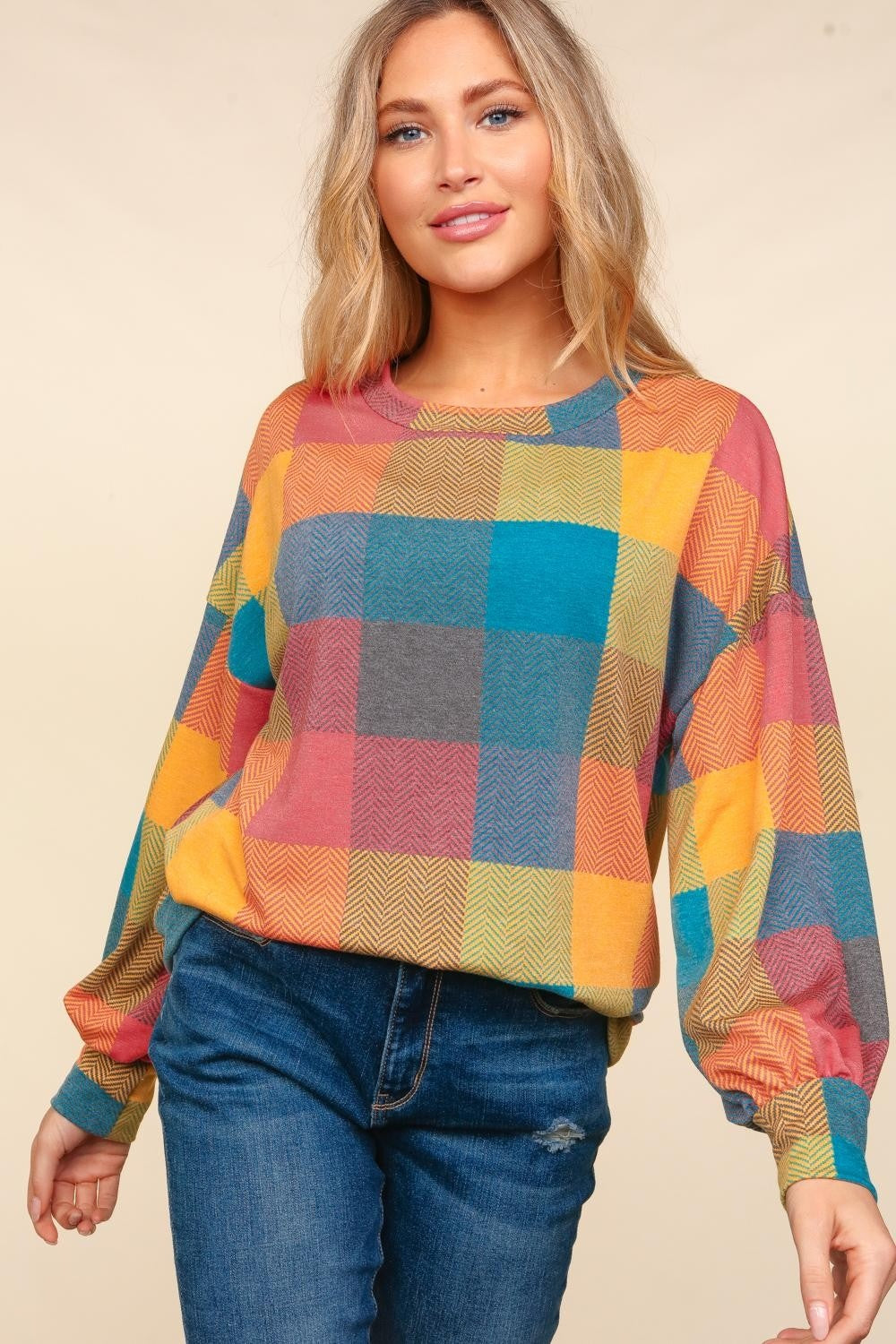 Stilla | Haptics Kort Skåret Ternet Crewneck Overdel