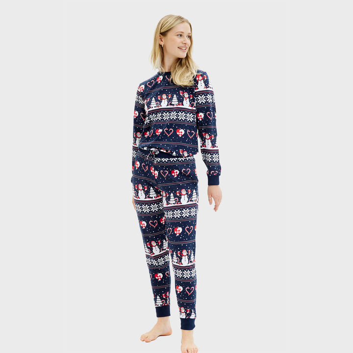 Stilla | Julehjerte Jule-Pyjamas Navy Damer