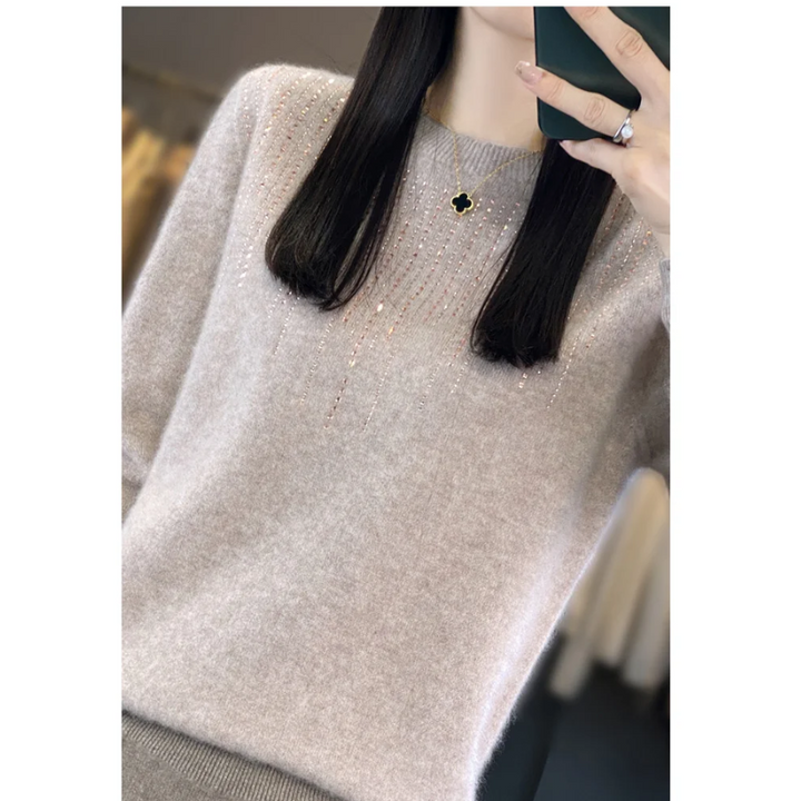Stilla | Dame Pullover Af Blødt Strik Med Skinner Detaljer