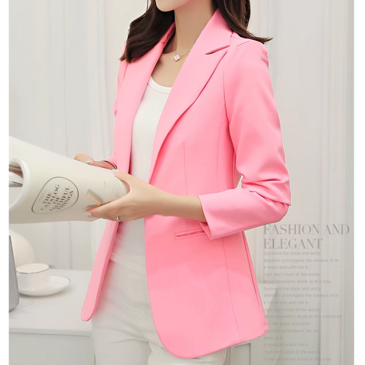 Stilla | Elegant Dame Blazer Med Knaplukning Ned Til Anklen