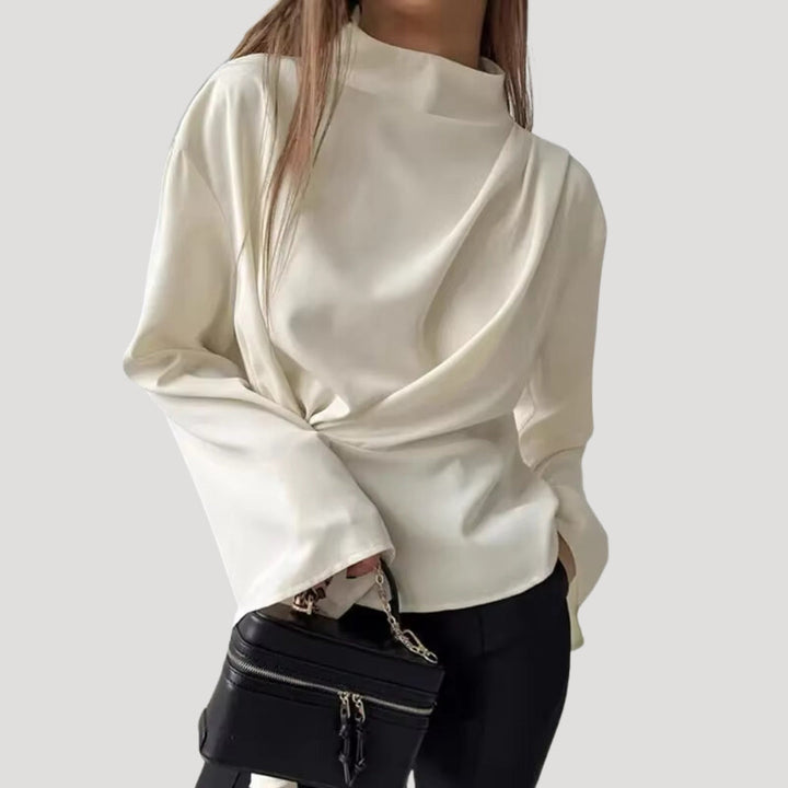 Stilla | Kvindernes Asymmetrisk Draperet Satin Top