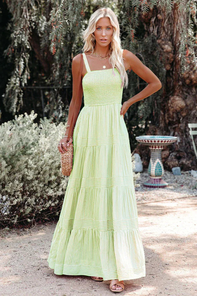 Stilla | Lange Plisseret Boho Swing Kjole