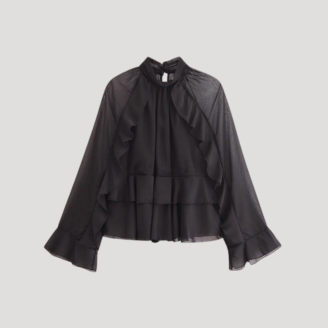 Stilla | Elegant Volang Chiffon Bluse